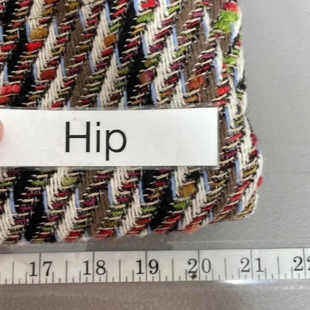 .OBJECT Tweed Skirt Mini Colorful Red Cream Size 40 - Picture 16 of 17